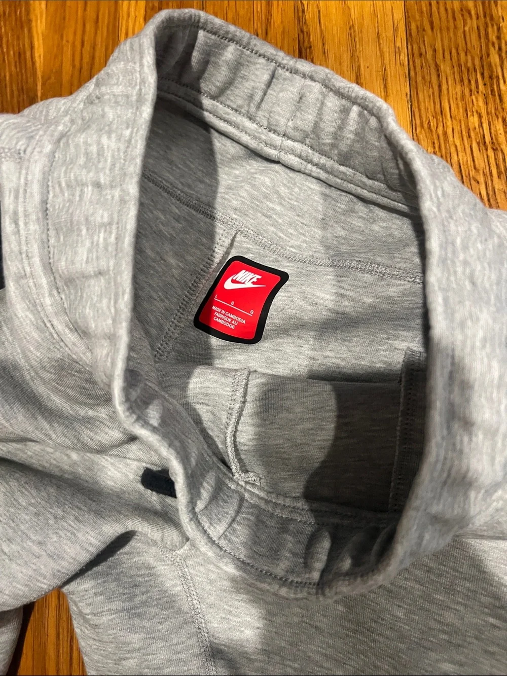Nike Light Gray Kids Tech Fleece Joggers and Jacket set with Black Accents